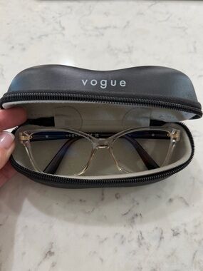 Vogue Transparent Front with Brown Temples Women's Glasses